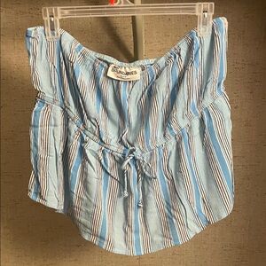 Blue Striped Women's Tube Top